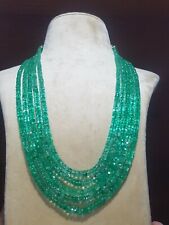 Green Beryl faceted rondelles 5str precious gemstone beads necklace jewelry 6yy