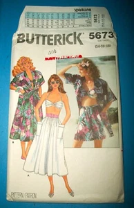 Vintage Miss Butterick 5673 Pattern Skirt Bra Shorts Skirt UNCUT Size 14 16 18 - Picture 1 of 5