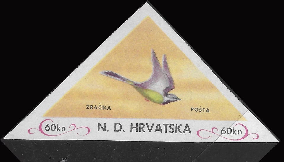 1952 N.D. Hrvatska Imperf.60Kn Gobierno de Croacia.Exilio para oponerse a pájaro comunista MNH Foto 1 de 1