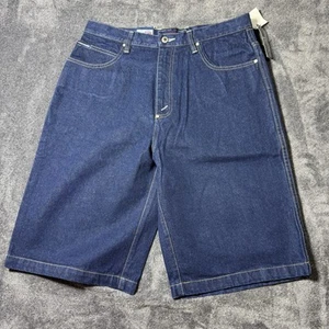 Pantaloncini jeans Phat Farm taglia 32 hip hop larghi cargo denim nuovi con etichette fondo di magazzino anni 90 Y2K - Foto 1 di 6