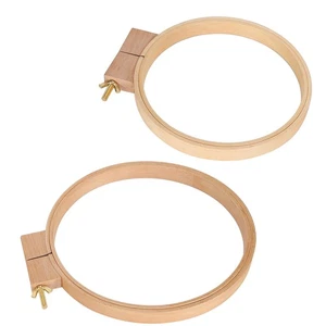2Pcs Oval Quilting Hoop Cross Stitch Frame Ring Wooden Embroidery Loop Thick^ - Picture 1 of 12