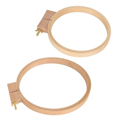 2Pcs Oval Quilting Hoop Cross Stitch Frame Ring Wooden Embroidery Loop Thick^ - Image 1 of 4
