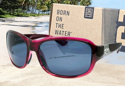 COSTA DEL MAR pomegranate fade/gray INLET polarized 580P sunglasses NEW IN BOX! - Image 1 of 4