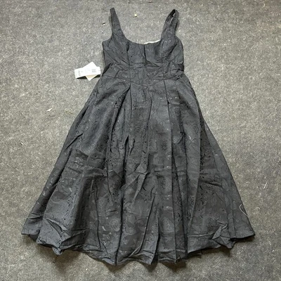 Azazie Atelier Amalie Dress Womens 14 Black Floral Jacquard, Sleeveless Gown New - Image 1 of 4