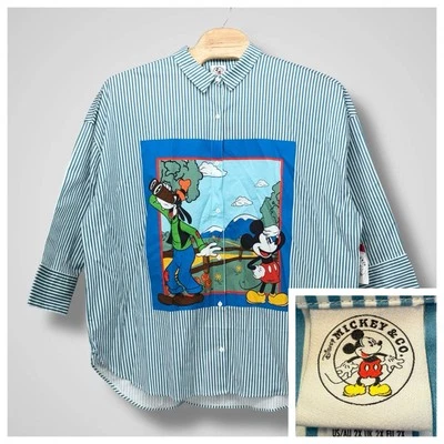 Disney Parks Mickey Mouse & Goofy Long Sleeve Button Up Shirt Mickey & Co. Sz 2X - Image 1 of 4