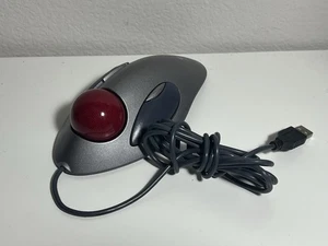 Logitech Trackman USB Red Marble Trackball Mouse T-BC21 - Picture 1 of 4