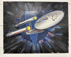 Star Trek Original Art 3D USS Enterprise signiert (siehe Foto) Trek Fans 15”x 20” - Bild 1 von 8