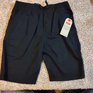 Levis Shorts Boys Small Black Slim Fit Chino Drawstring Stretch Preppy - Picture 1 of 8