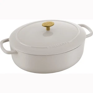 Bellamonte Cast Iron 4.75-qt Oval Dutch Oven - Crema White - Picture 1 of 9