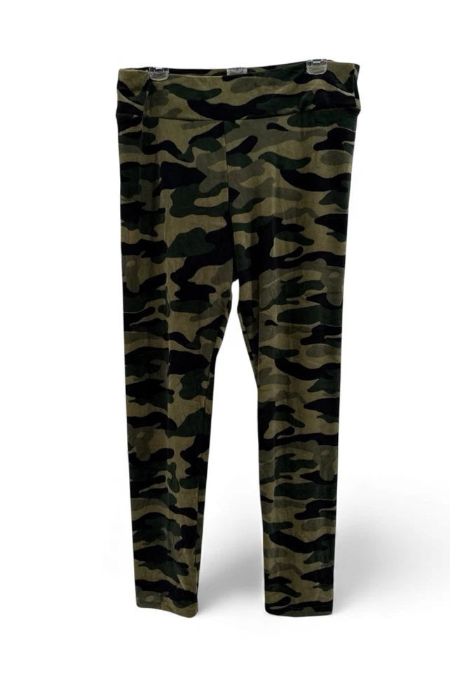 Leggings de terciopelo de terciopelo con diseño camuflado de piernas rectas XXL para mujer Foto 1 de 4