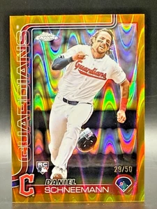 2025 Topps Chrome - Daniel Schneemann Rookie #43 Gold RayWave Refractor /50 - Picture 1 of 2