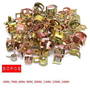 80 Pcs/set 6mm-14mm Spring Clips Fuel Vacuum Hose Clamps Assortment Kit Supply - Picture 1 of 12