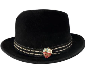 Black Alexander Customized Fedora Hat W/ Shield Pin & Original Dobbs Fif - Picture 1 of 7