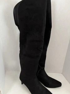 Worthington Women’s Valto Faux Suede Black High Over Knee Heeled Boots Size 6.5 - Picture 1 of 6