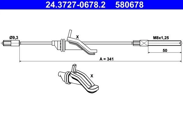 ATE Cable de Freno Mano Delant. Apto para Ford C-Max Focus Grand 24.3727-0678.2 - Imagen 1 de 1