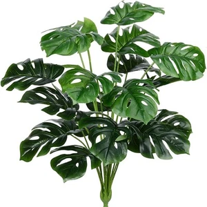 Artificial Palm Leaves Plants Faux Fake Monstera Turtle Leaf Tropical Green - Picture 1 of 7