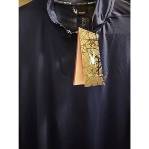 Spyder Active Shirt Men X Large red ProWeb 1/4 Zip Long Sleeve Tech NWT CR4 - Picture 1 of 5