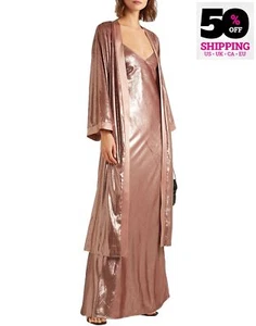 RRP€900 MICHELLE MASON Fuzzy Satin Midi Jacket US4 UK8 IT40 S Silk Lined Pink - Picture 1 of 7