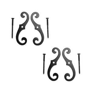 Pairs of Vintage Shutter Dogs S Shaped Shutter Hardware in Black Pack of 2 - Picture 1 of 4