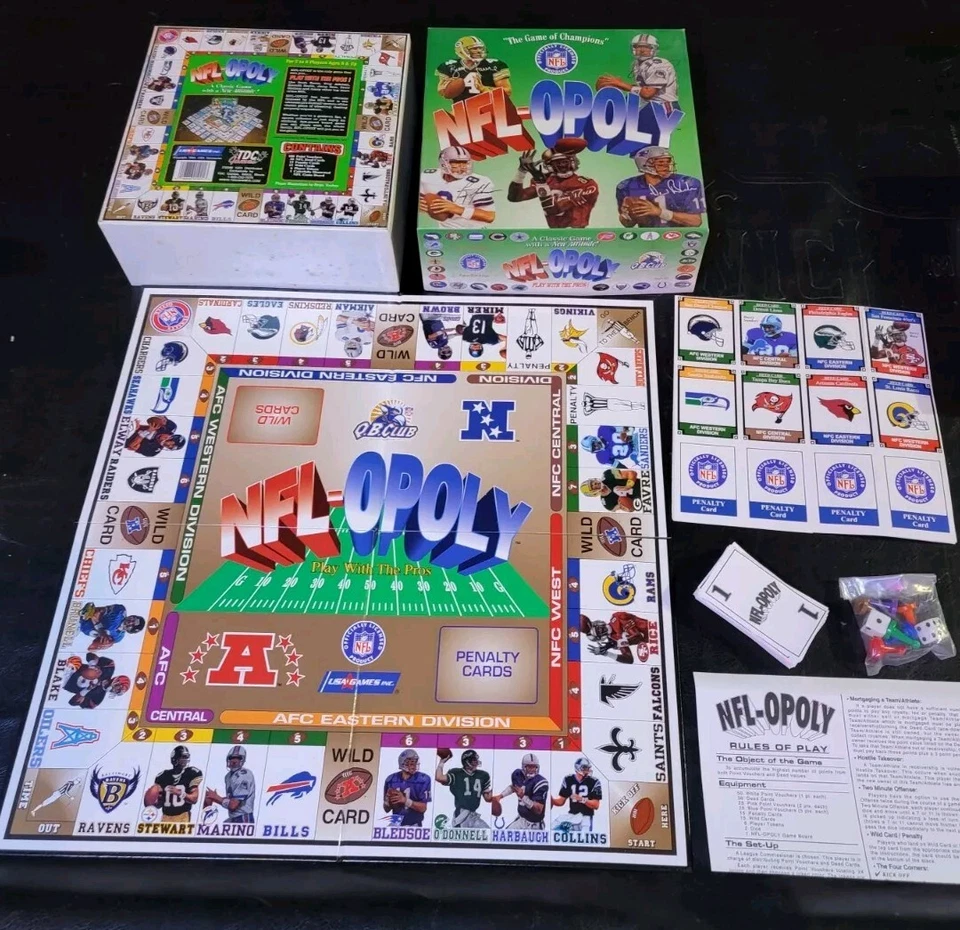 老式 1994 年 NFL-OPOLY 冠军比赛全新开箱未切割/密封件  — 第 1/4 张图片