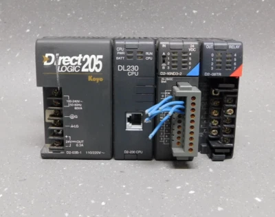 AutomationDirect Koyo DirectLOGIC 205 PLC D2-03B-1 w/ D2-230 D208TR D2-16ND3-2 - Image 1 of 4