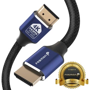 Fosmon [1FT][4K UHD|3D Ready] Gold Plated High Speed Ethernet HDMI 2.0 Cable - Picture 1 of 7