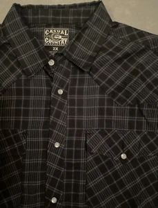 Casual Country Outfitter Shirt Mens 2XL Short Sleeve Pearl Snap Plaid Multicolor - Picture 1 of 11