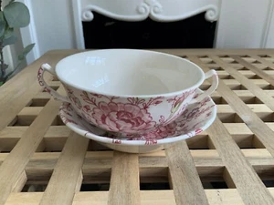 Johnson Brothers Rose Chintz Flat Cream Soup Bowl Set - Picture 1 of 7