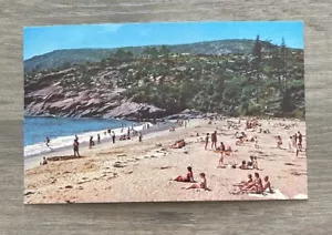 Sand Beach Bar Harbor, Acadia National Park, Maine, Vintage Postcard - Picture 1 of 2