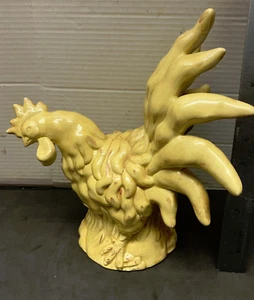 Vintage Ceramic  Rooster  10 in free shipping has a repaired feather - Picture 1 of 8