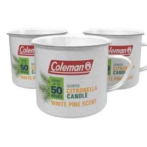 Coleman Scented Outdoor Citronella Candle in Tin Mug, Pine Scented Rustic - Picture 1 of 1