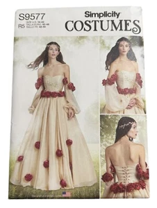 Simplicity Sewing Pattern S9577 Renaissance Costume Dress Historical 14-22 Uncut - Picture 1 of 9