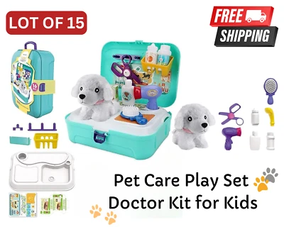 TEUVO PET PERRO CUIDADO JUEGO KIT MÉDICO 16 PIEZAS JUGUETES DE ASEO VETERINARIO FINGIDO (LOTE 15) Foto 1 de 4