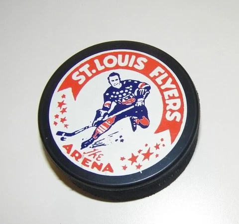 VINTAGE SOUVENIR ST.LOUIS FLYERS BLUES HOCKEY PUCK RARE & UNIQUE COLLECTIBLE Cover