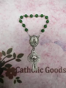 Saint St. Patrick Chaplet (8 mm Green ceramic beads) - Picture 1 of 5