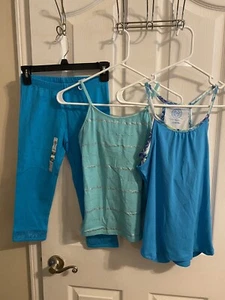 New Girls Set Of 2 Tank Tops And Capri Legging Size 12 - Picture 1 of 4