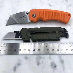 2 Gerber EAB Lite Orange & Prybrid Green Box Cutter Folding Utility Knife - Picture 1 of 5