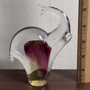Vintage Formia Vetri Di Murano italienischer Glas Elefant Tier Figur rot und klar - Bild 1 von 3