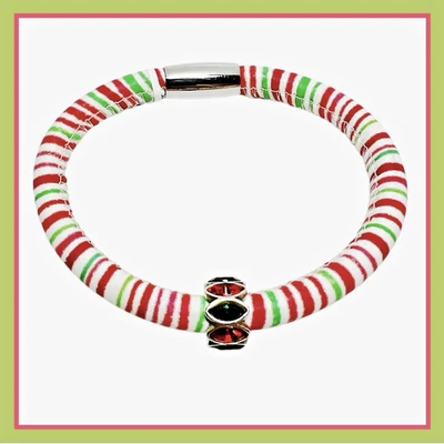 Pulsera y cuentas NAVETTE BRIGHTON ROJO VERDE CARAMELO RAYAS WOODSTOCK NUEVA CON ETIQUETAS Foto 1 de 3