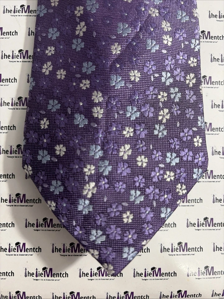 THE MEN’S STORE BLOOMINGDALE’S Corbata Diseño Floral Púrpura 3.25”(Nueva Sin Etiquetas) Foto 1 de 3