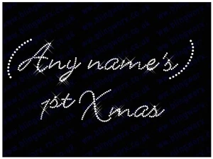Diamante Planchado Transferencia de Navidad Bebé Primera Navidad Pegatina Personalizada Regalo Bebé - Imagen 1 de 3