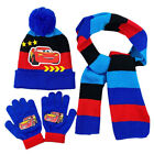 Kids Cars LightningMcQueen Faux Fur Pom Poms Beanie Hats Knitted Scarves Gloves 