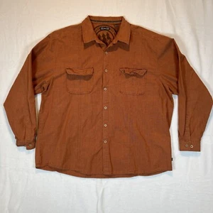 Bouton manches longues orange brûlé REI poches 100% coton randonnée décontractée taille XXL - Photo 1/15