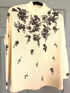 Talbot’s Holiday Pullover mit Perlen und Blumenmuster – Large - Bild 1 von 5