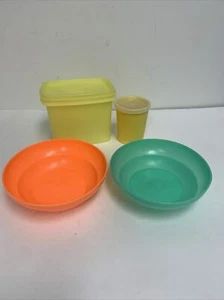 VTG Tupperware 2 Cereal Bowls #155 No Lids PLUS cup, Storage Container Mixed Lot - Picture 1 of 15