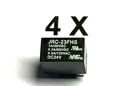 JRC-23FHS1DC24V0.15W,0.5A/125VAC,1A/24VDC,0.3/60VDC,FORWARD RELAY,4 Relays - Image 1 of 4