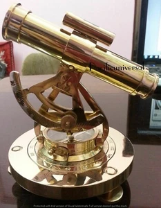 Vintage Brass Survey Theodolite Alidate Telescope Compass Joined Marine Decor - Picture 1 of 3