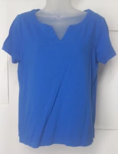 KIM ROGERS Perfectly Soft Womens Size Small Blue Short Sleeve Top T Shirt - Picture 1 of 7