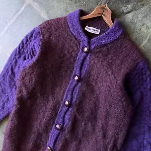 Vintage 1980s Issey Miyake Cardigan Purple - Picture 1 of 5