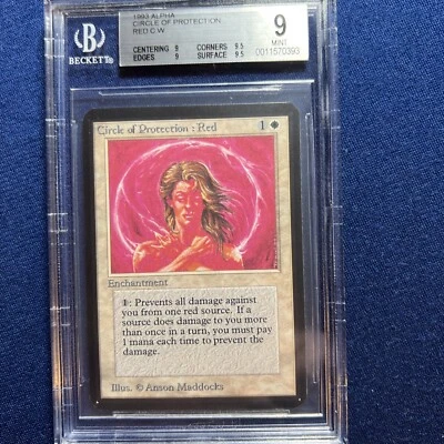 MTG Alpha C W Circle of Protection: Red BGS 9 Quad++ Mint (9.5 corners/surf)1993 - Image 1 of 2